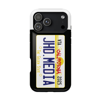 Magnetic Phone Case, Impact-Resistant Cover, Custom License Plate Design, Durable Protection for California Lovers, Unique Gift Idea